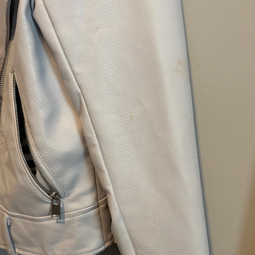 Bagatelle Light Gray Snakeskin Leather Jacket - Picture 5 of 9